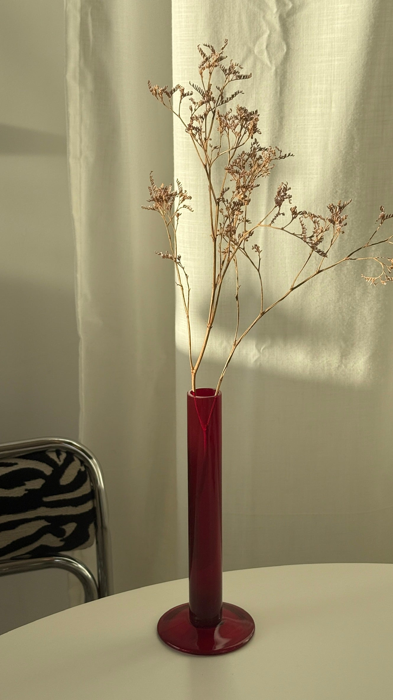 Rød blomstervase, glas