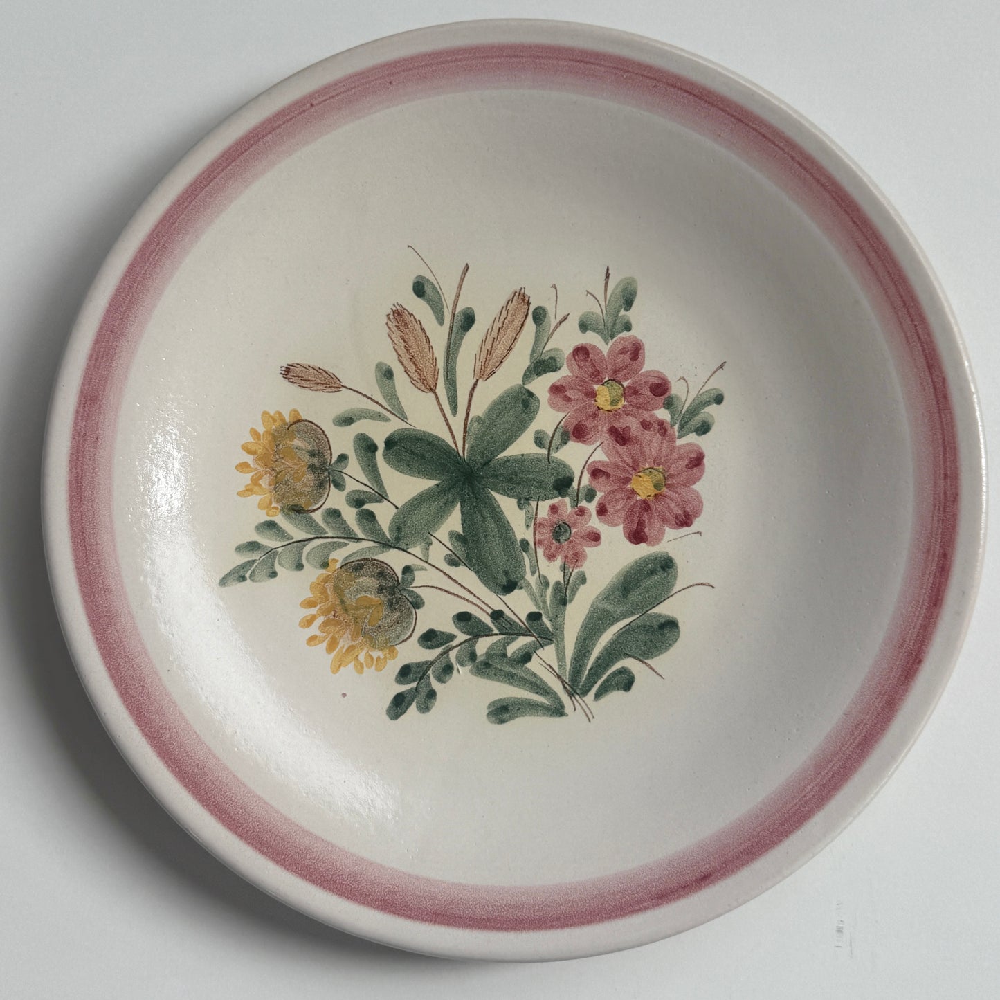 Fad med håndmalet blomster, Hedebo Keramik