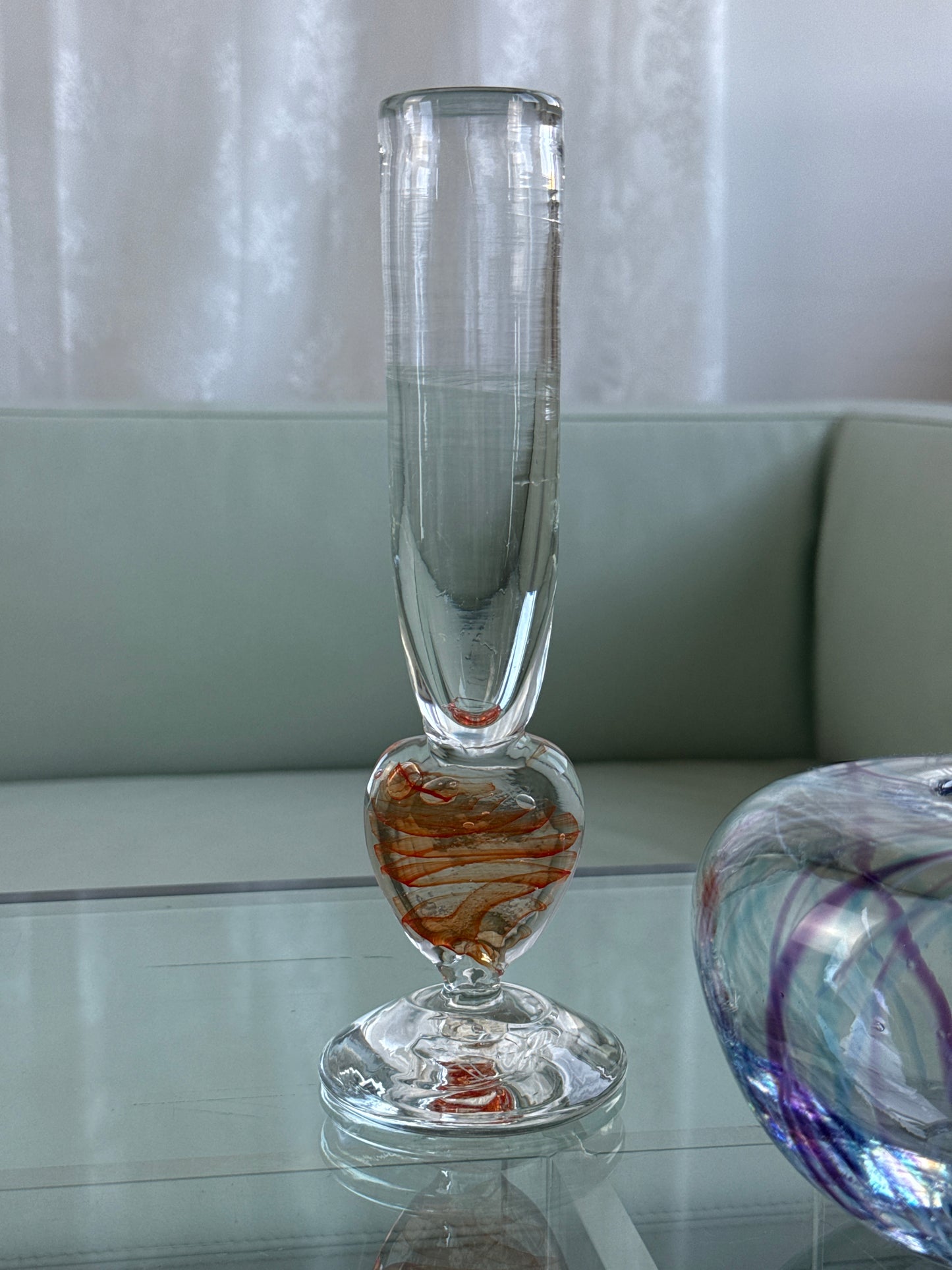 Mundblæst solifleur/vase i kunstglas