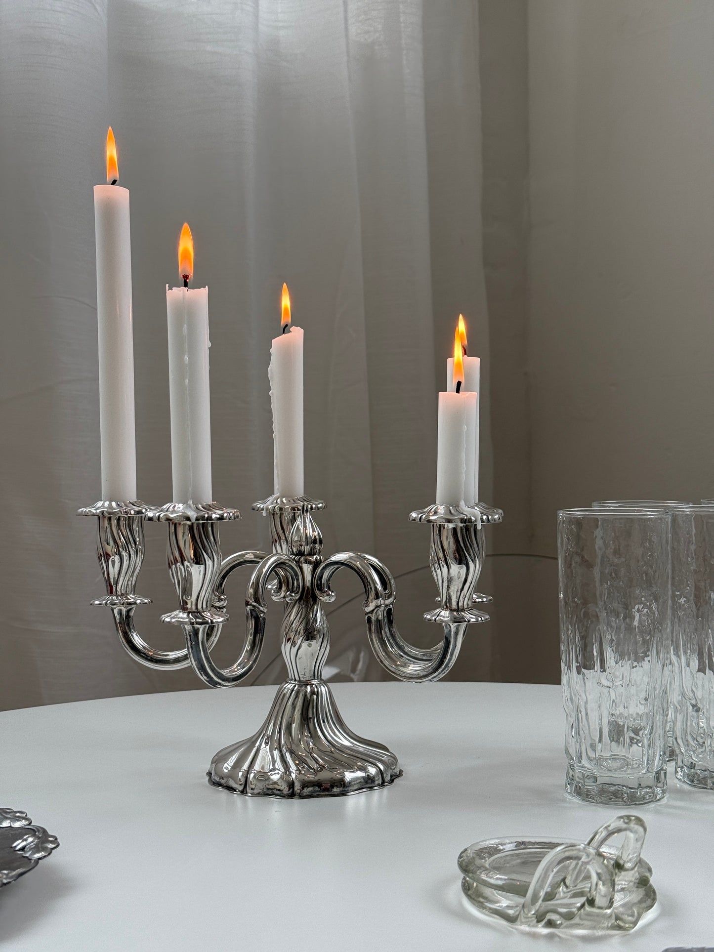 Sølvbelagt kandelaber