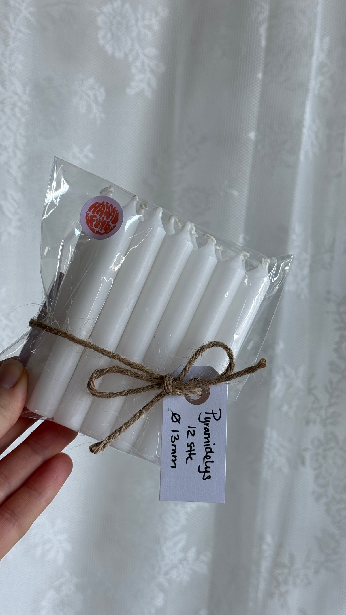 Ø 1,3 cm - Lys til julepyramider og karruseller – 12 stk.