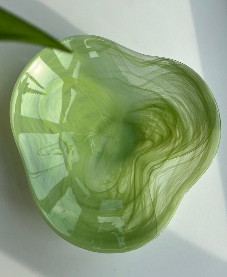 Grøn swirl skål / fad
