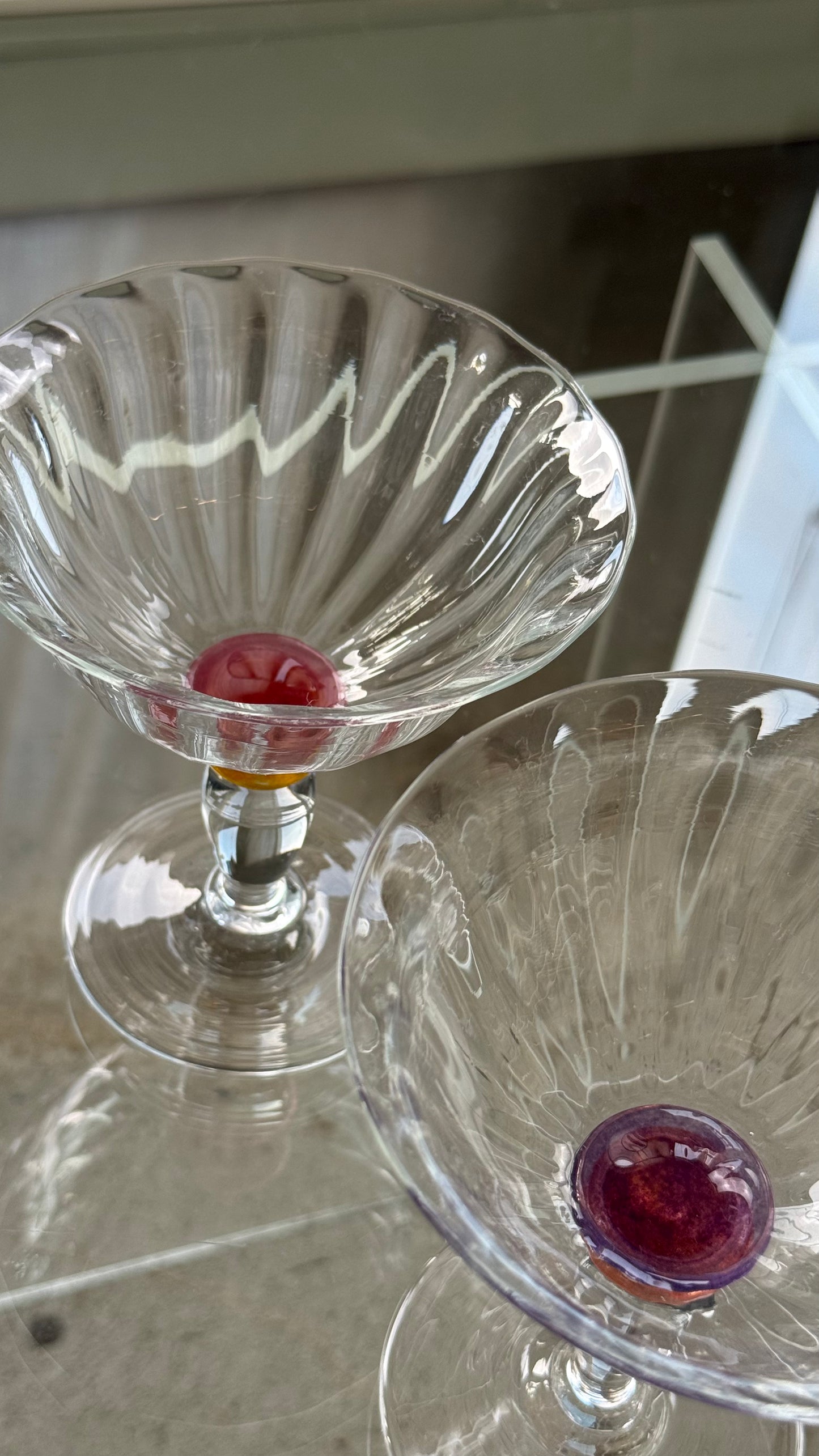 Mundblæst cocktailglas, 2 stk.