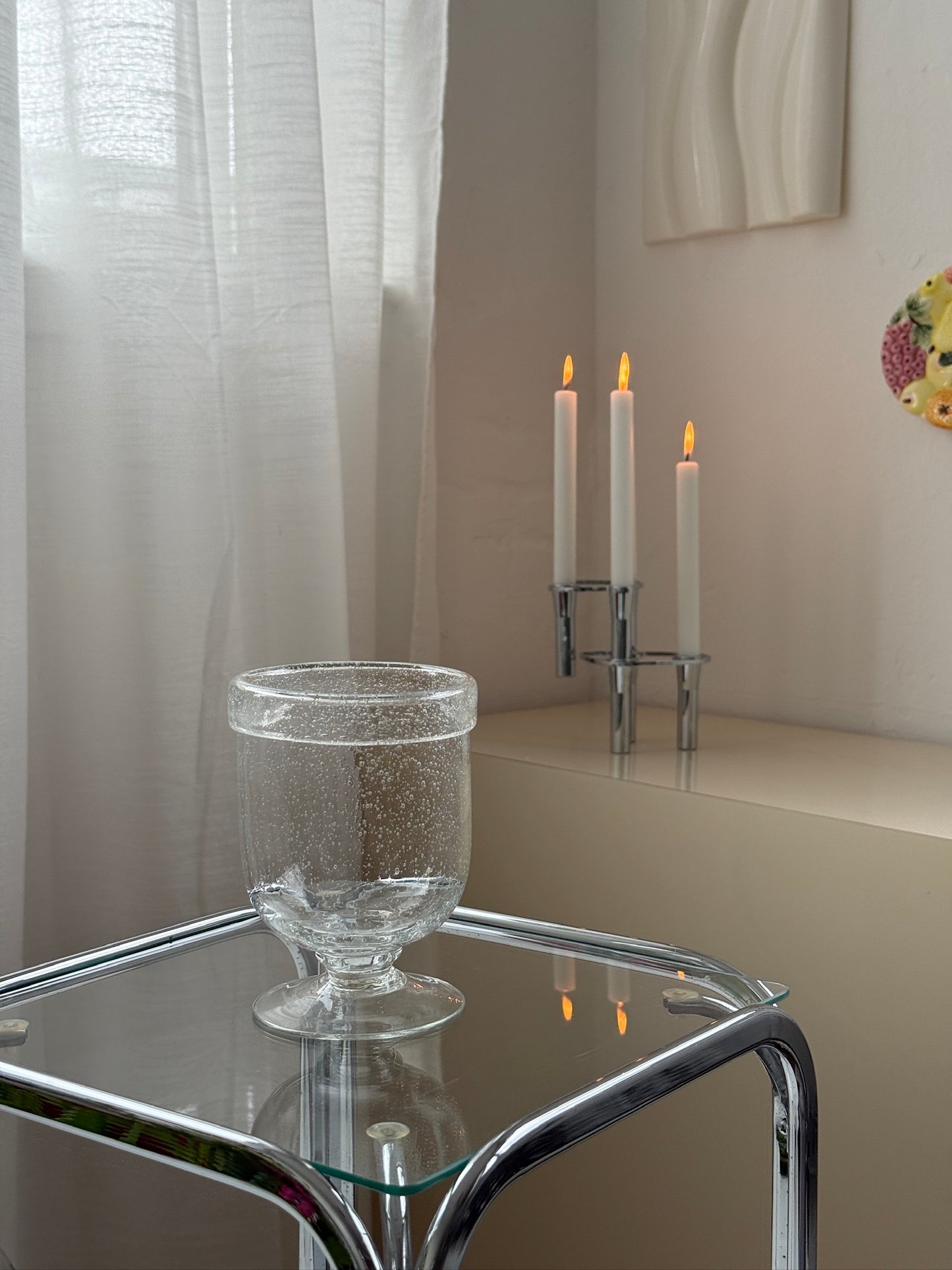 Mundblæst vase med bobler