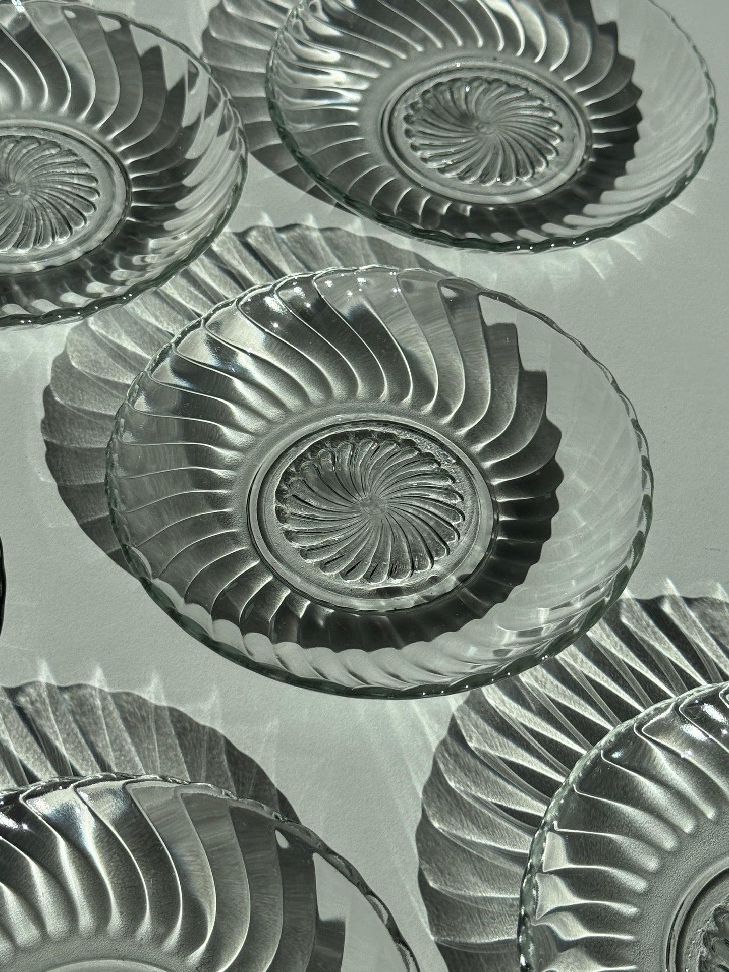 Glasasietter med mønster, 6 stk.