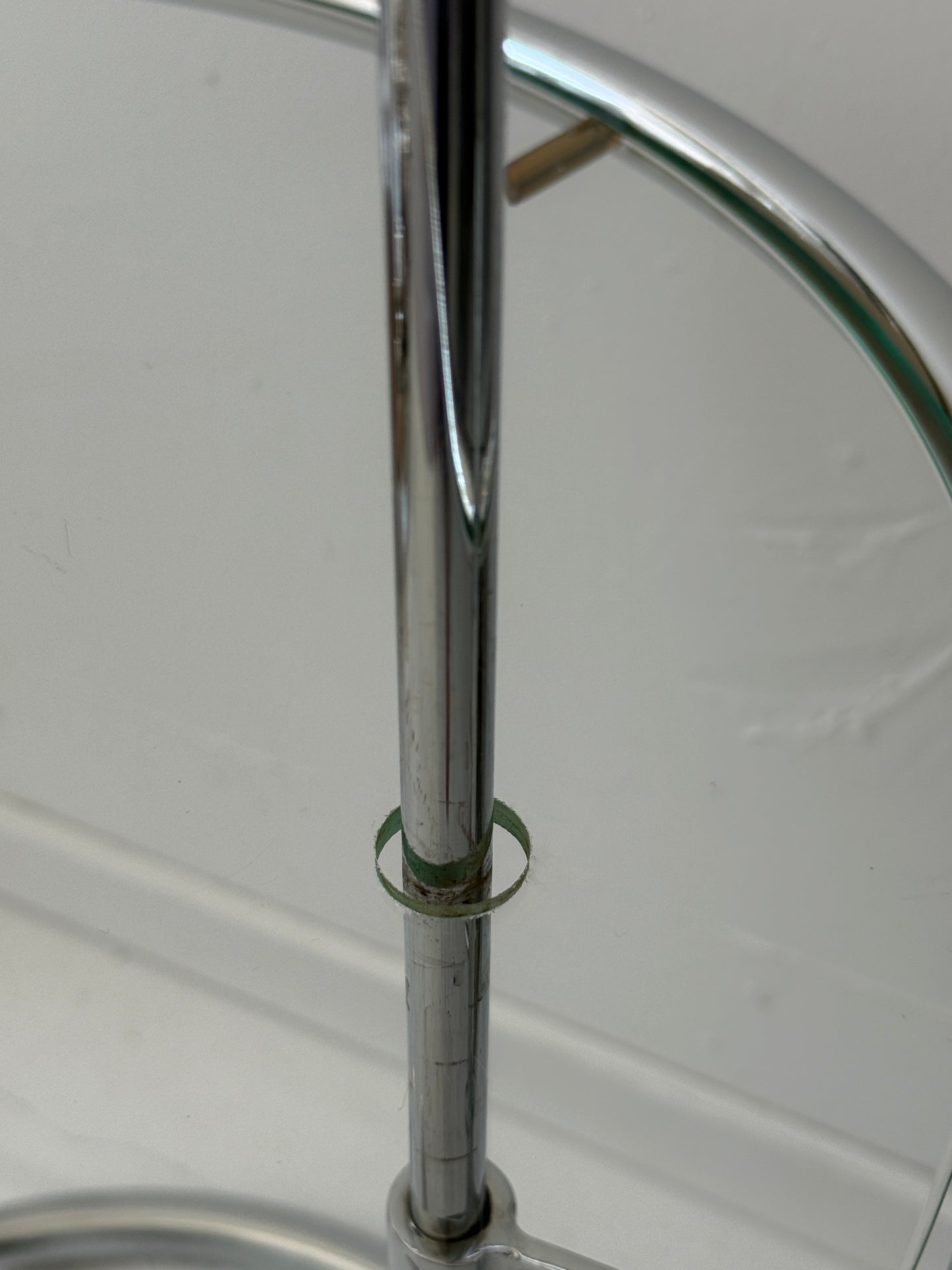 Vintage side-/sofabord i krom og glas