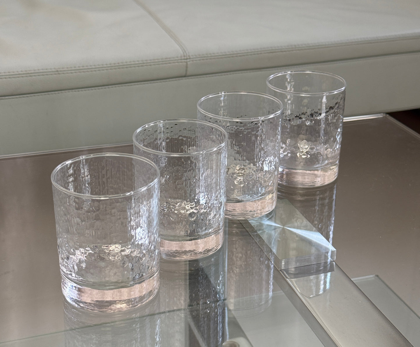 Whiskeyglas i struktureret glas, 4 stk.