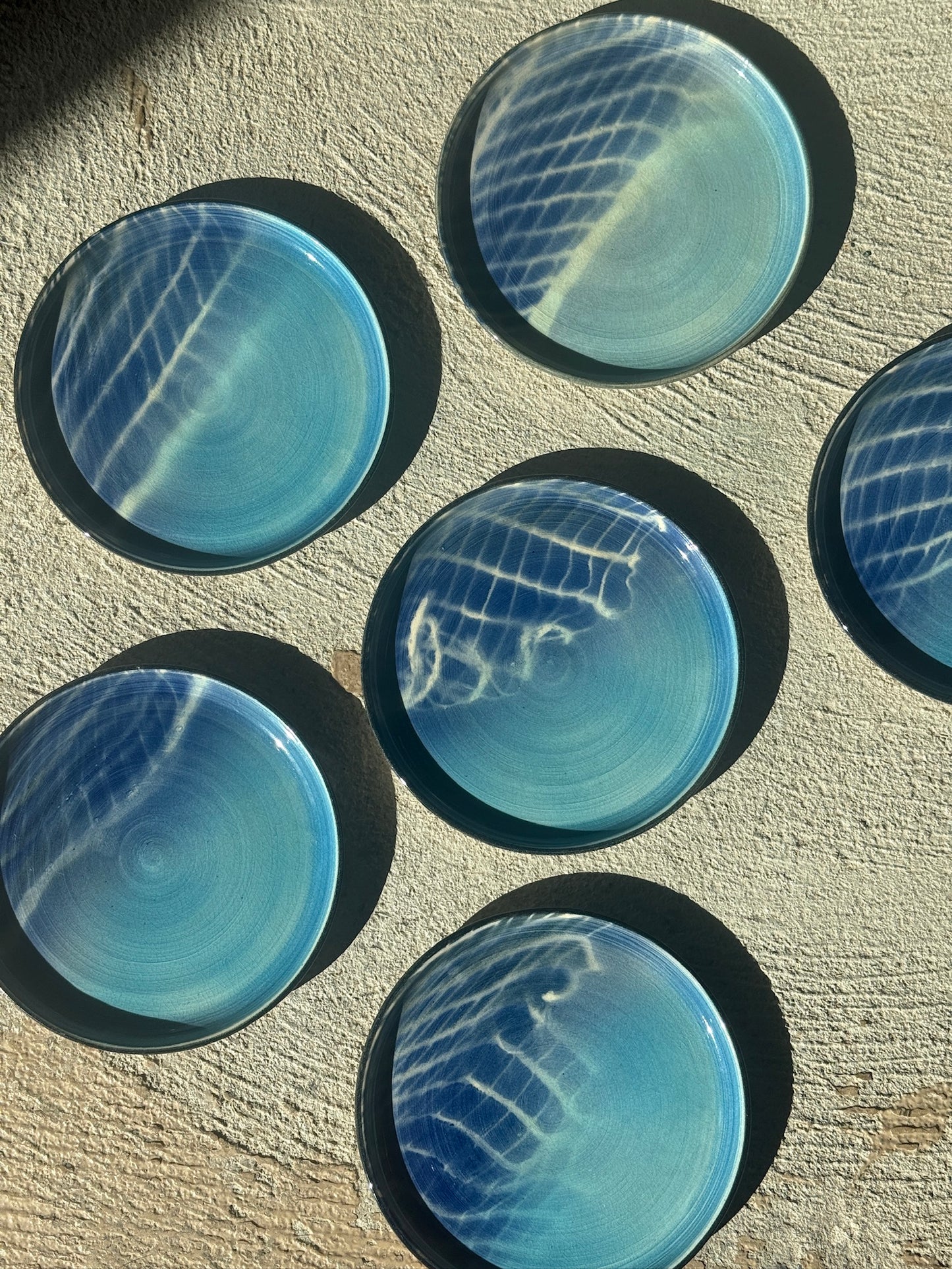 Keramik desserttallerkner, 6 stk.