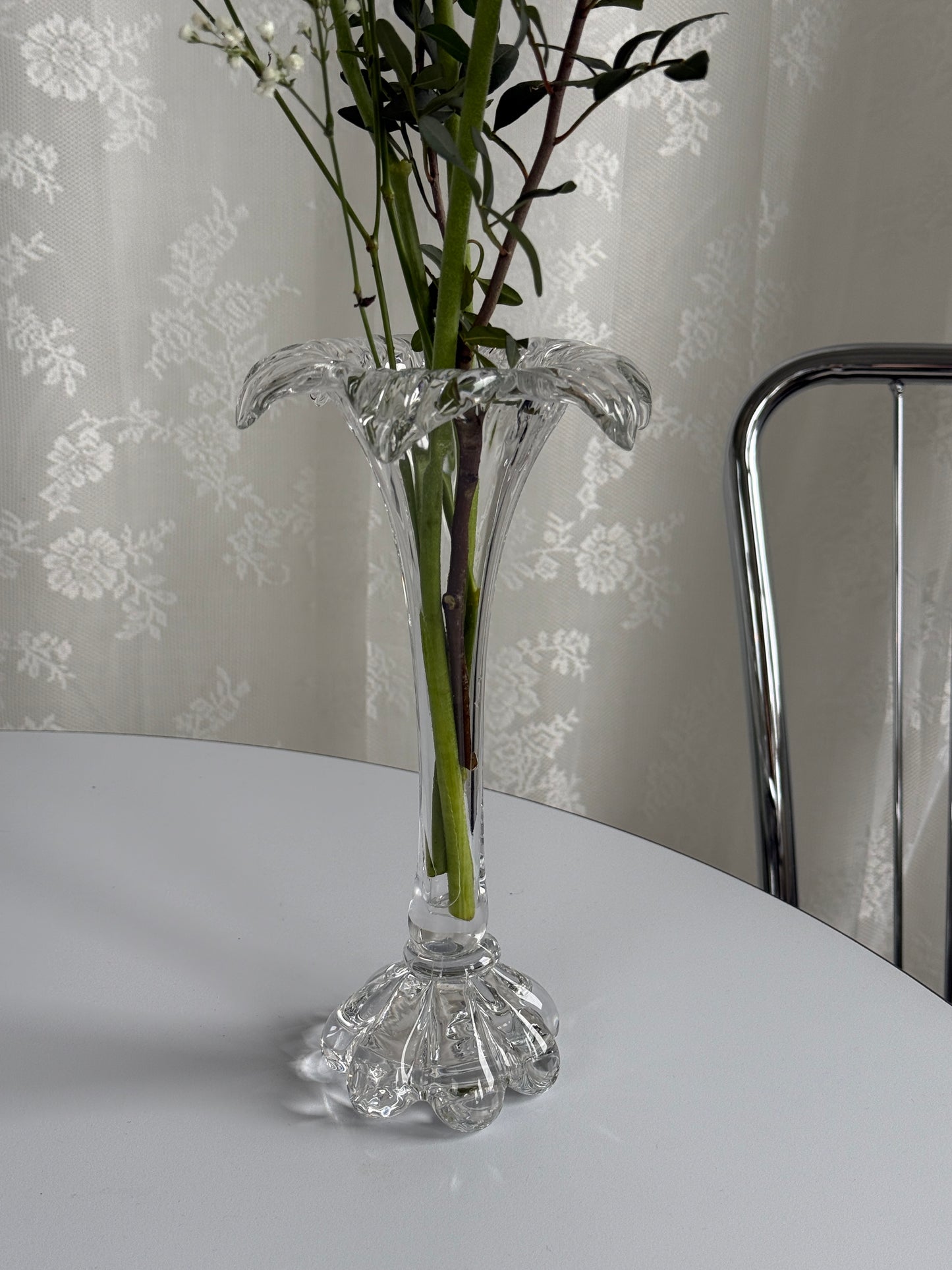 Mundblæst glasvase, blomst