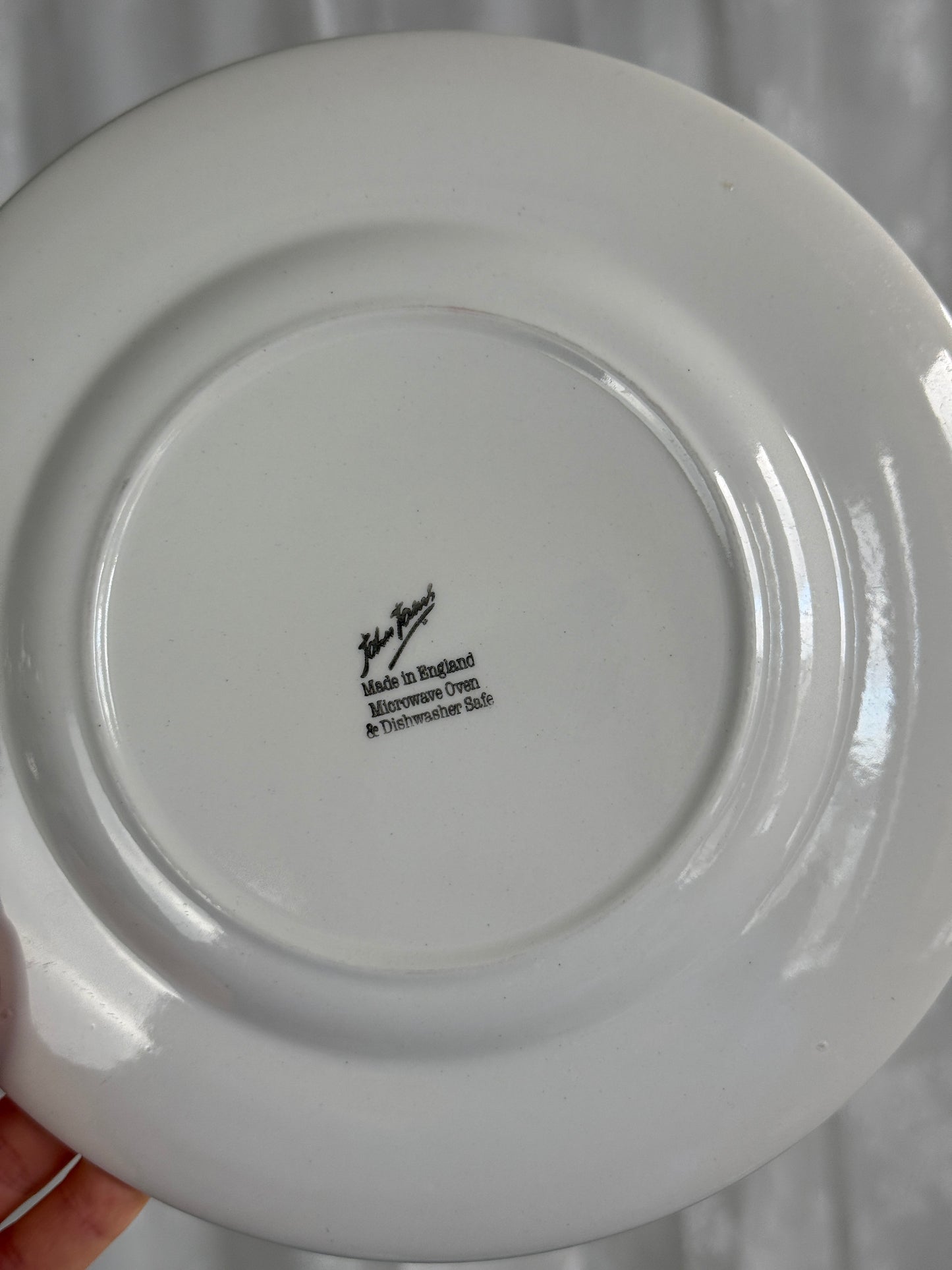 Blå/hvide engelske frokosttallerkner, 4 stk.