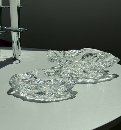 Skulpturelle glasskåle med struktur