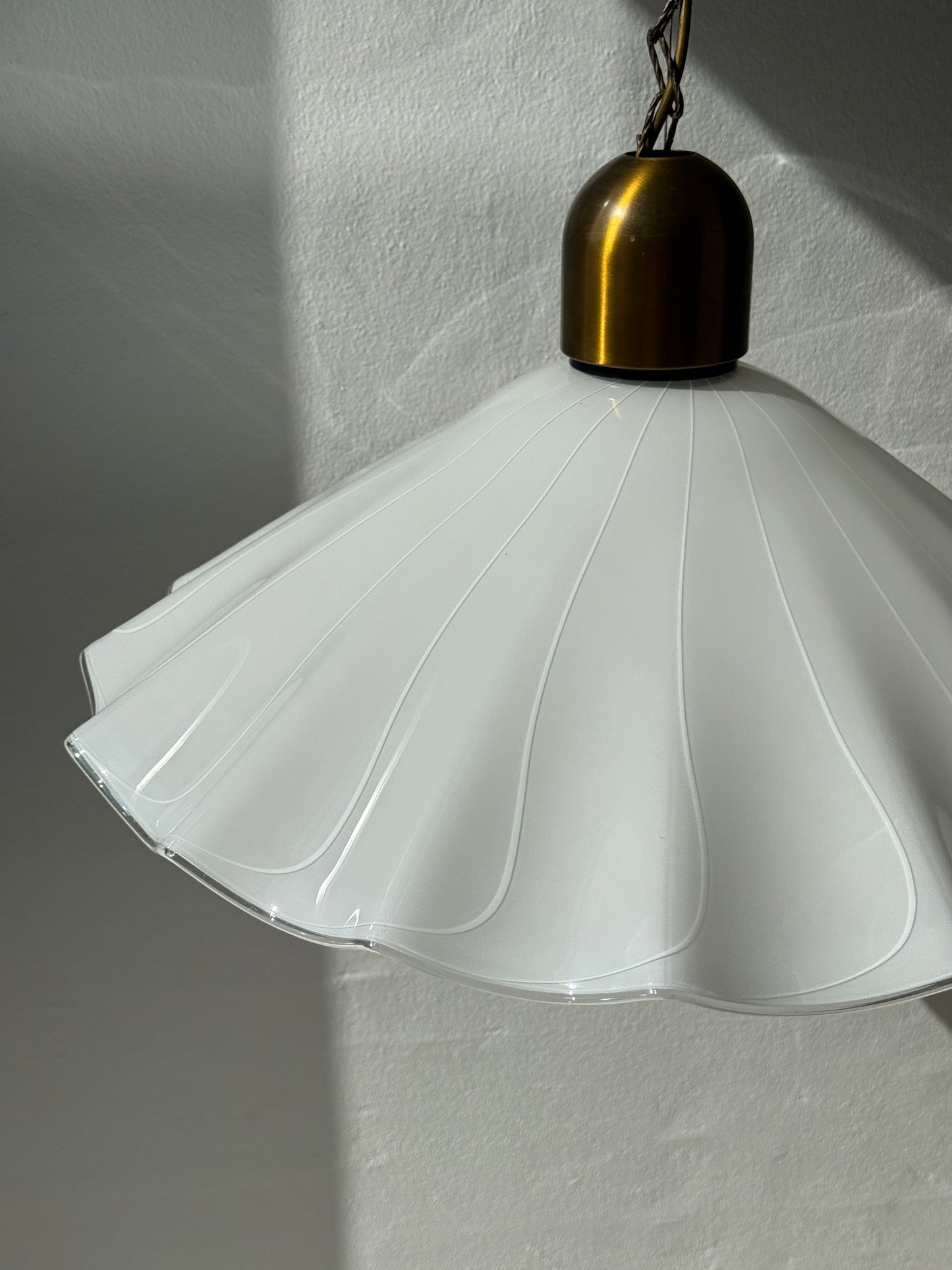 Stor vintage Murano pendel, hvid