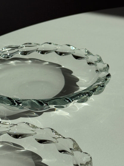 Glasplatte med detaljeret kant, 2 dele