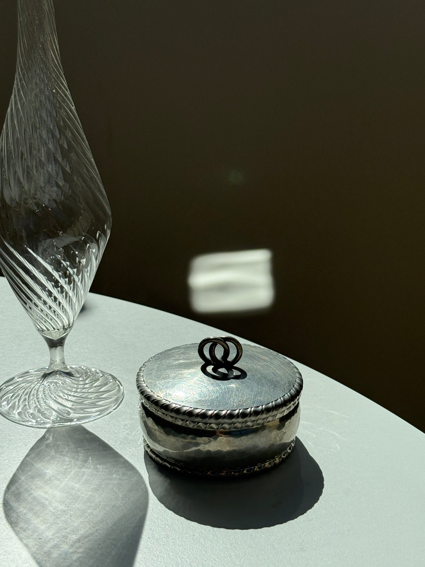 Italiensk tin krukke m. låg