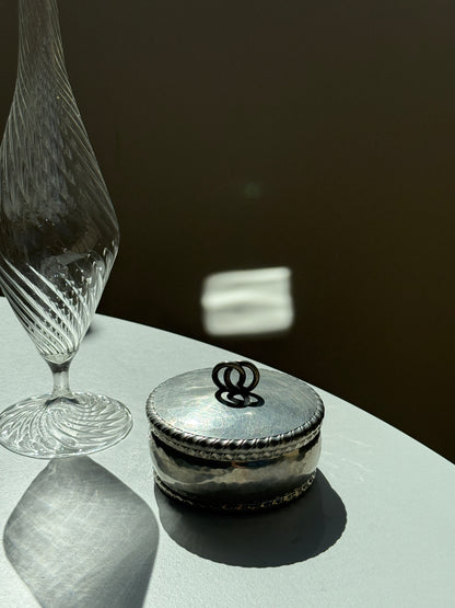 Italiensk tin krukke m. låg