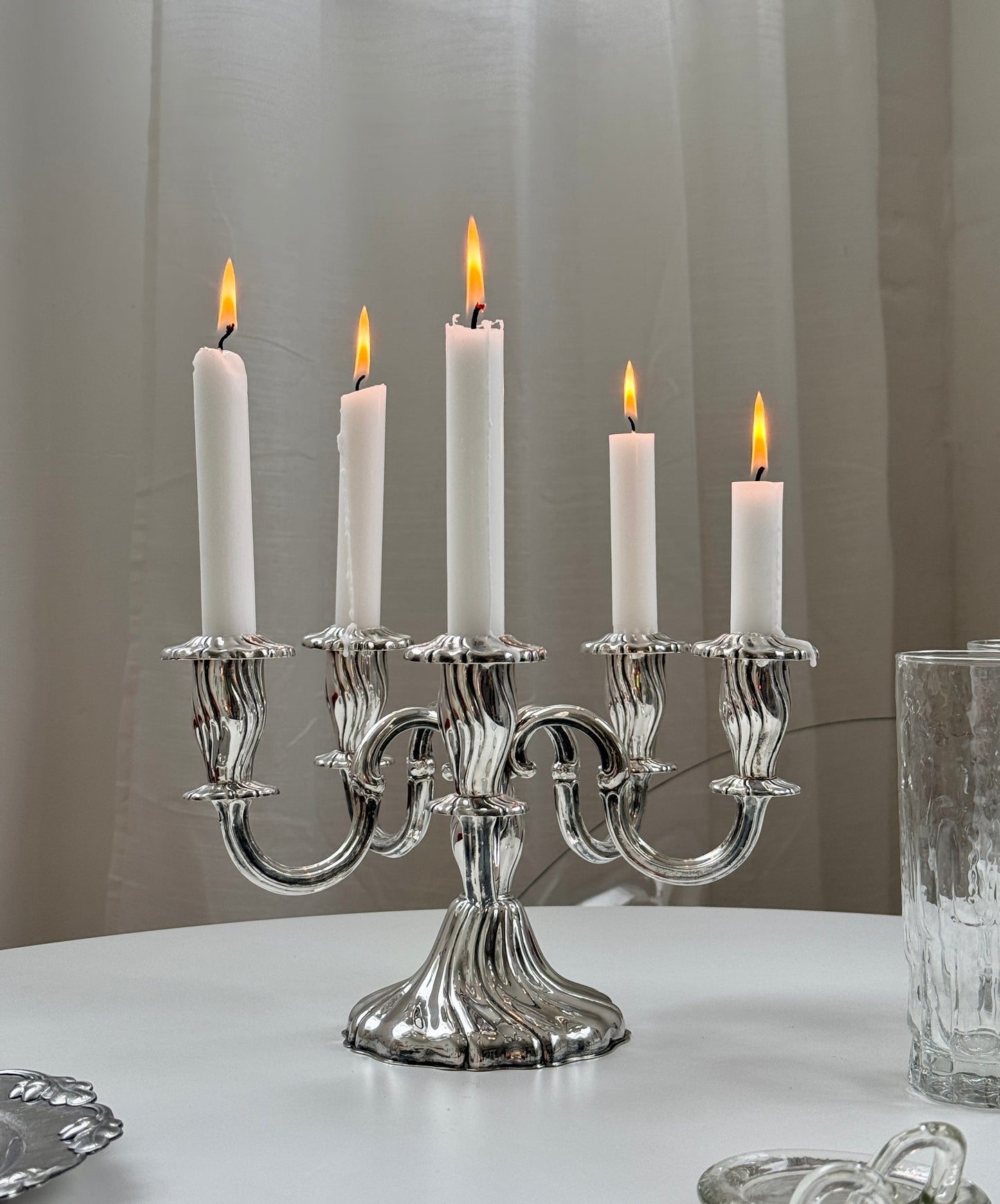 Sølvbelagt kandelaber