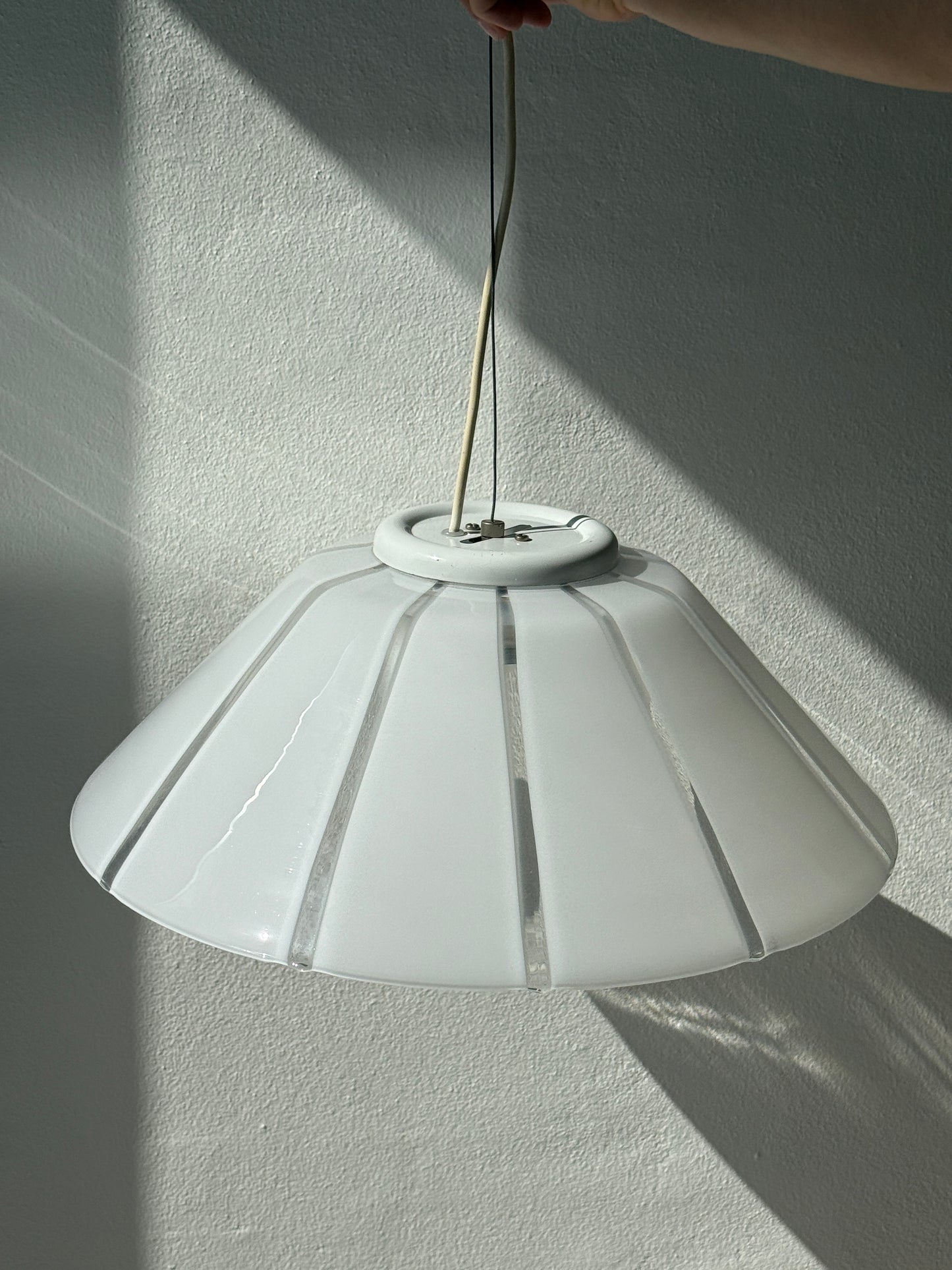 Italiensk pendel lampe, hvid
