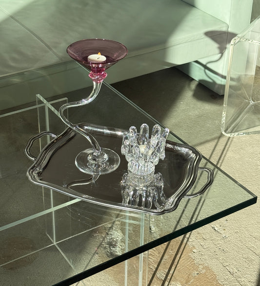 Serveringsfad med håndtag, metal