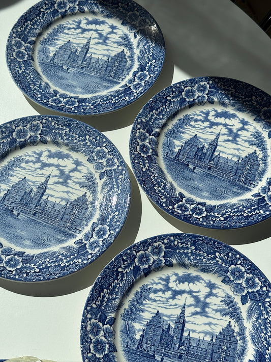 Engelske, blå tallerkner