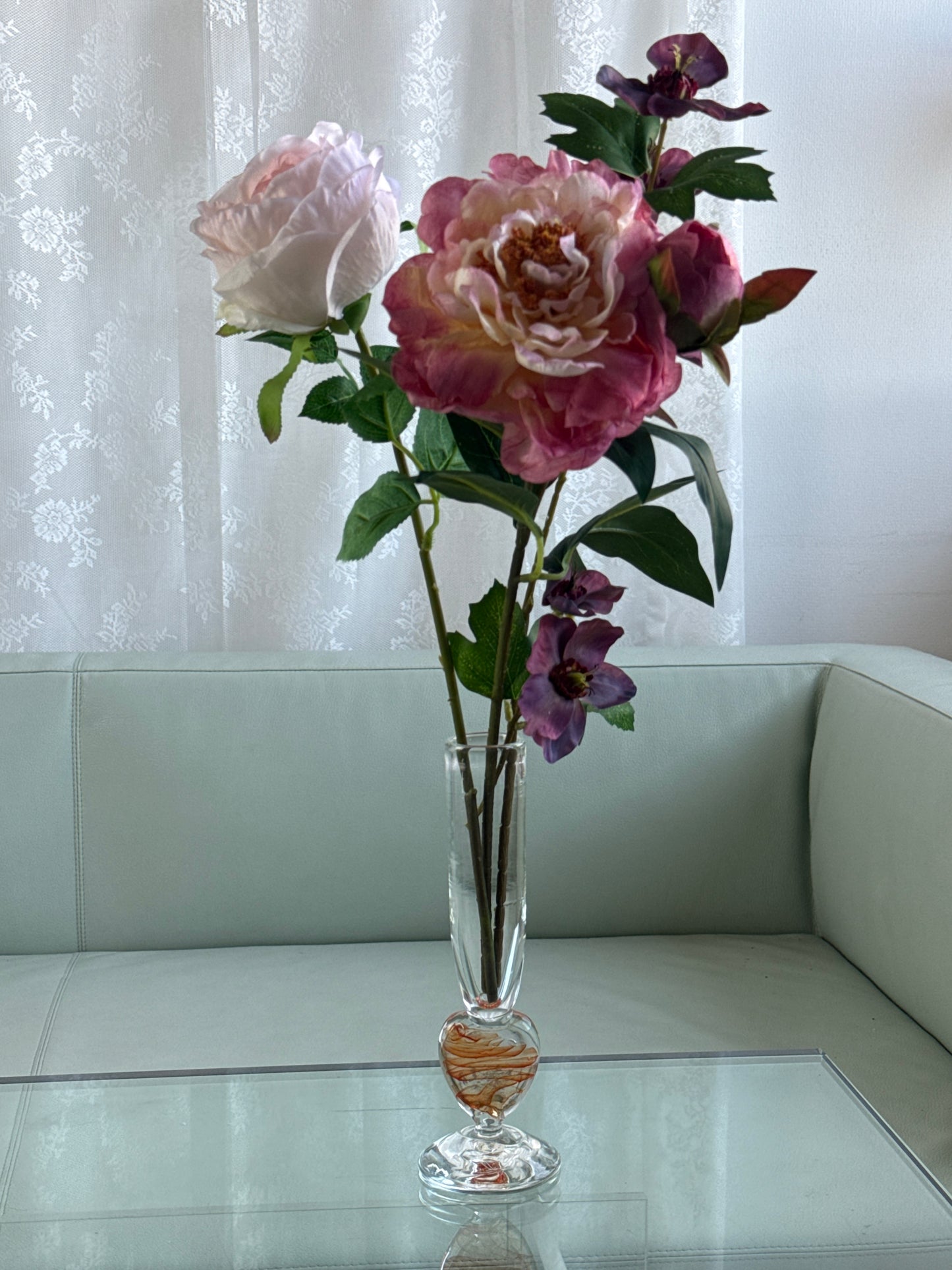 Mundblæst solifleur/vase i kunstglas