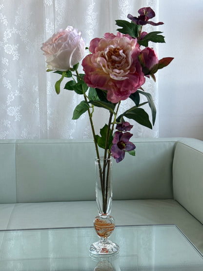 Mundblæst solifleur/vase i kunstglas