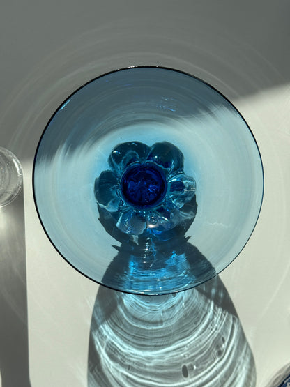 Blå glasskål
