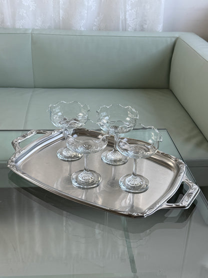 Mundblæste dessert-/cocktailglas i klart glas, sæt á 4 stk.