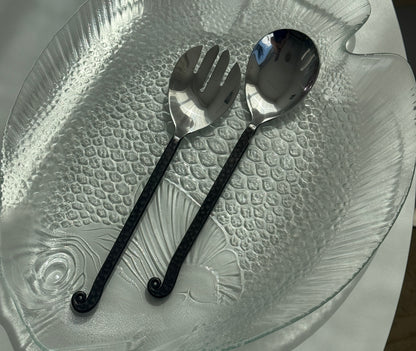 Smedet salatbestik, 2 dele