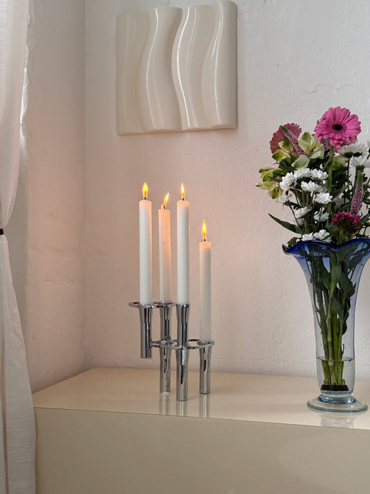 Lind Curve lysestager, krom