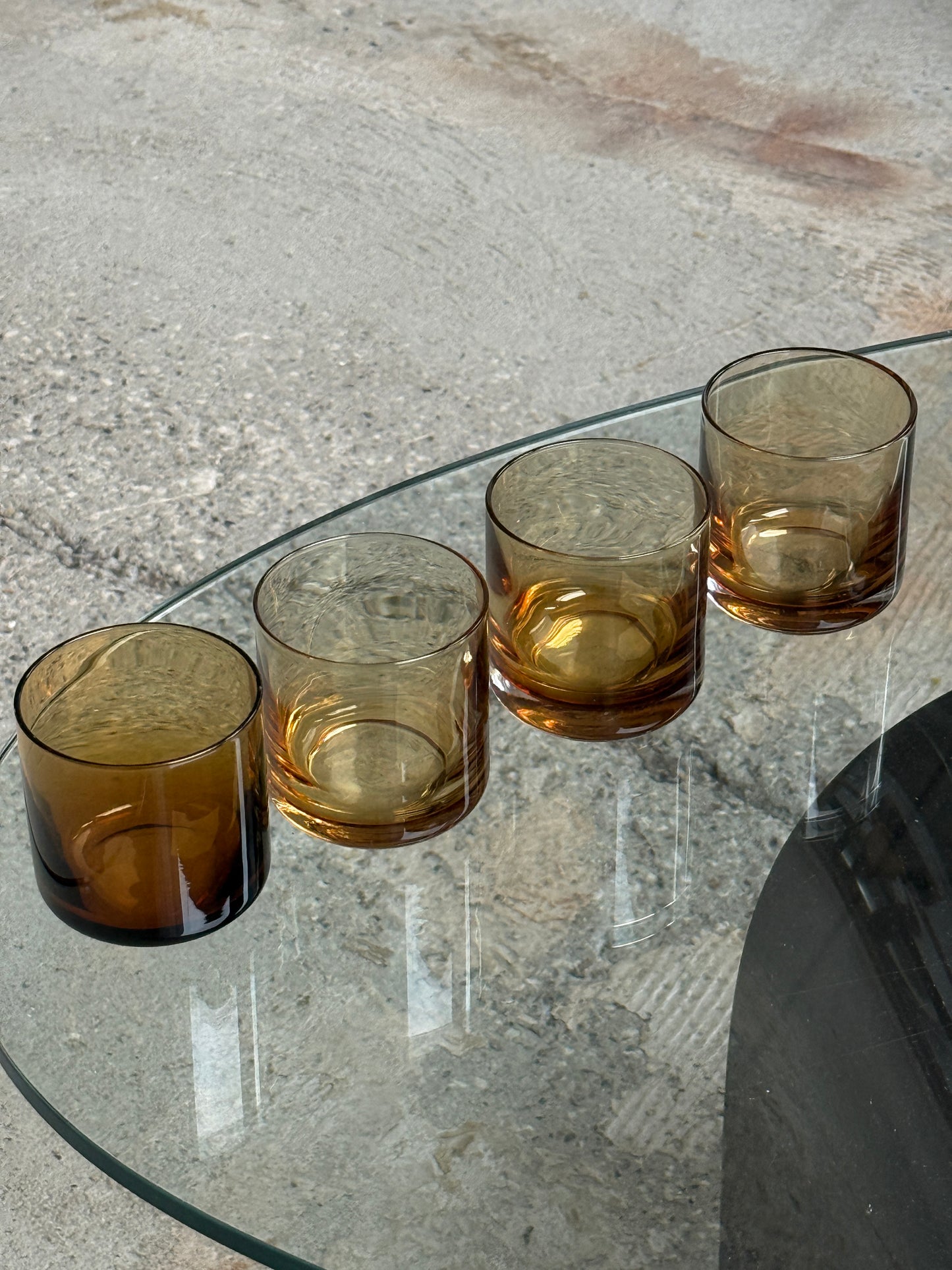 Amber whiskeyglas, 4 stk.