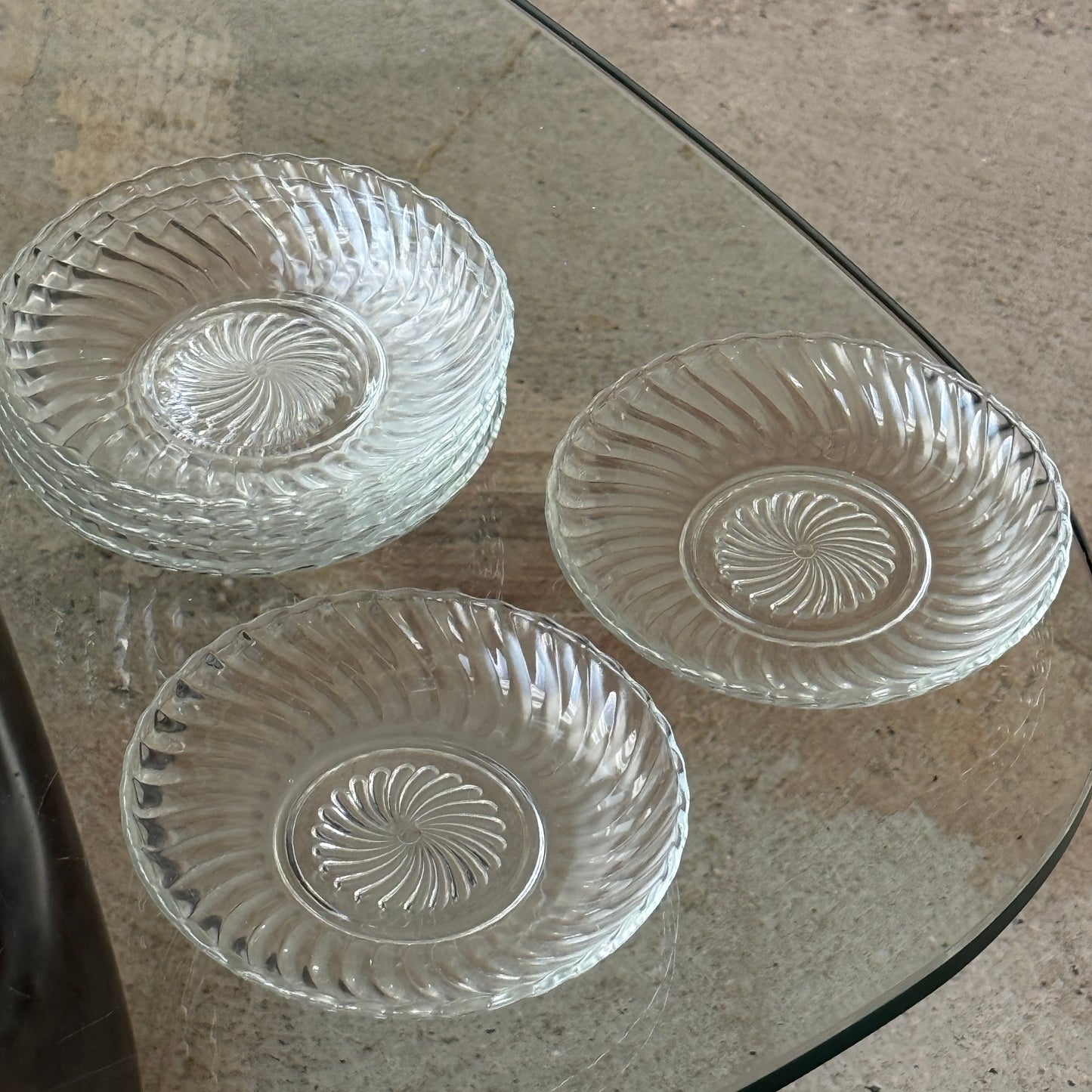 Glasasietter med mønster, 6 stk.