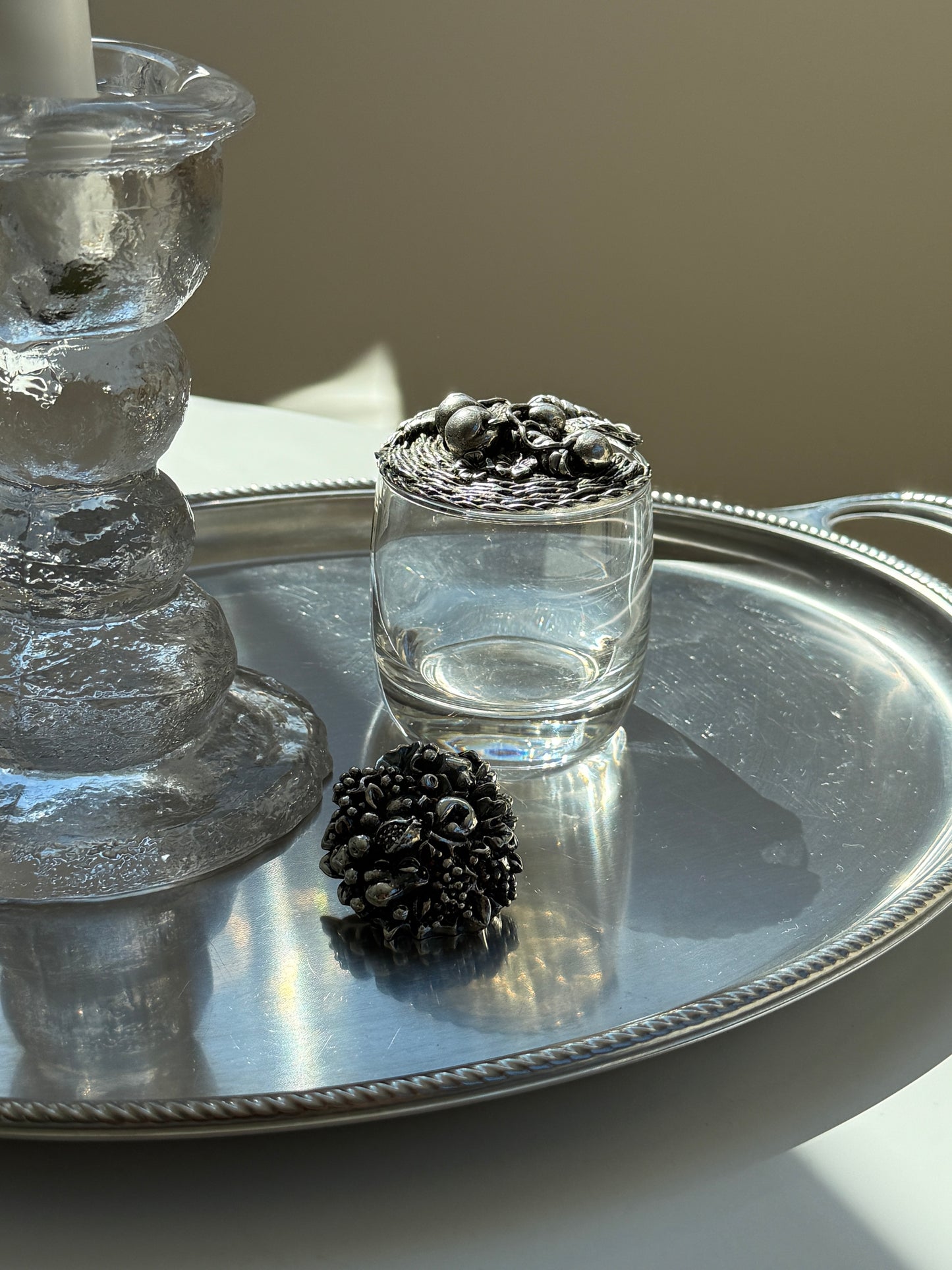 Sølvbelagt vægdekoration