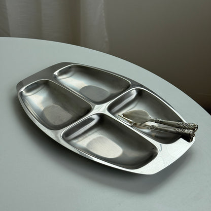 Alessi serveringsfad med 4 rum – inox 18/10