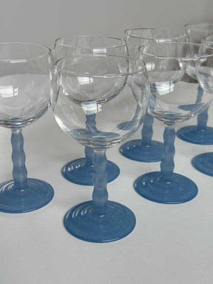 Tupperware vinglas - blåt glas, 7 stk.