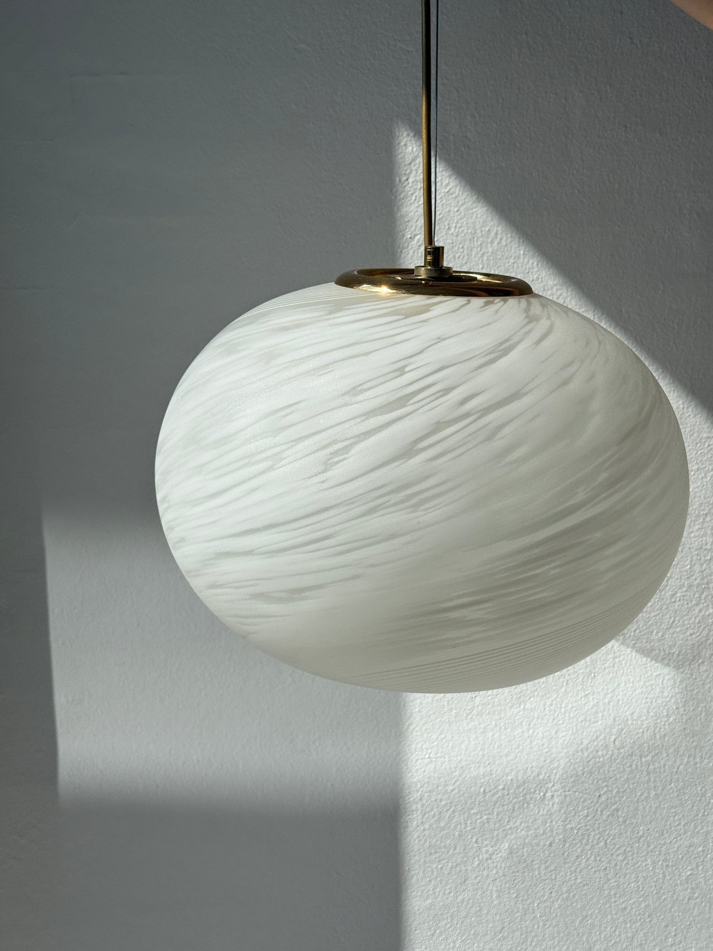 Murano pendel lampe, hvid/mat