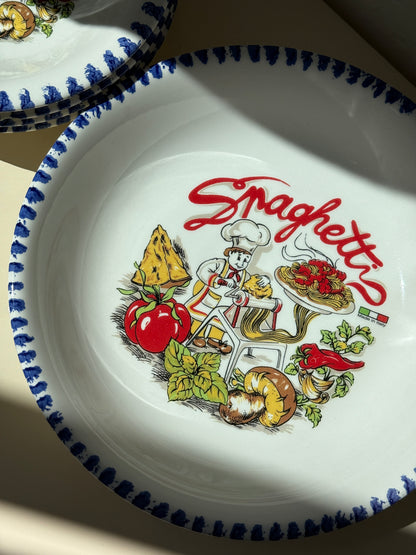 Italienske spaghetti skåle, 5 dele