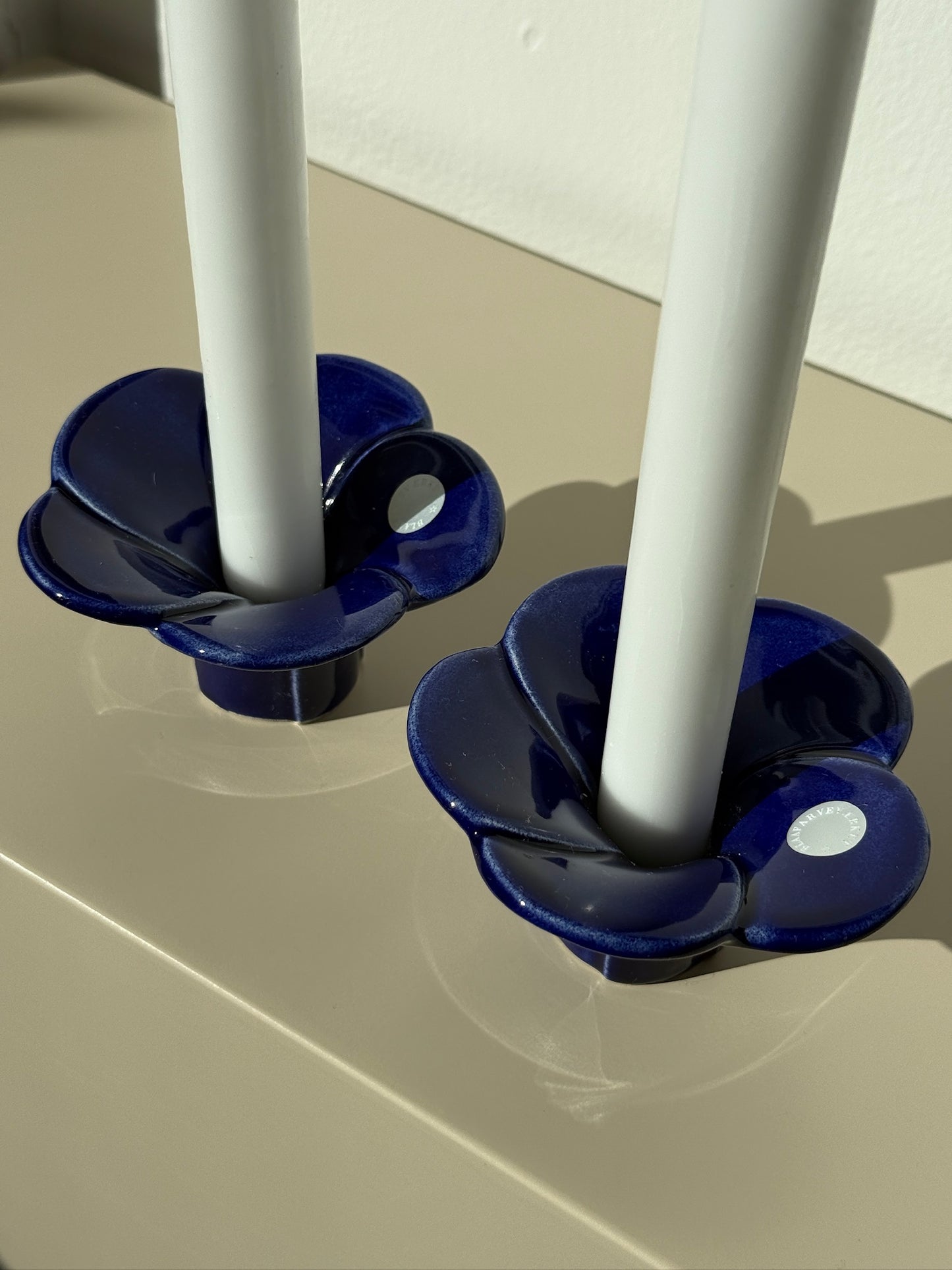 Blå lysestager, keramik