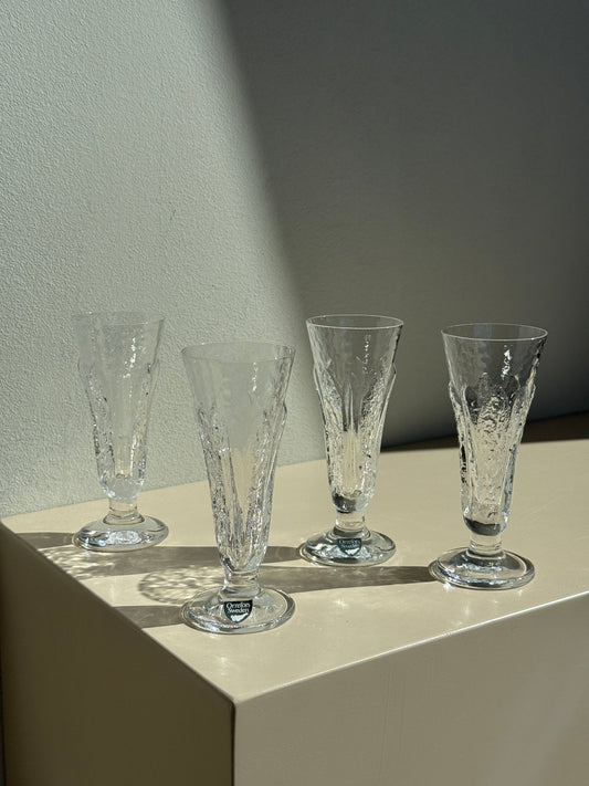 Orrefors snapseglas, "Eden" af Lars Hellsten, 4 stk
