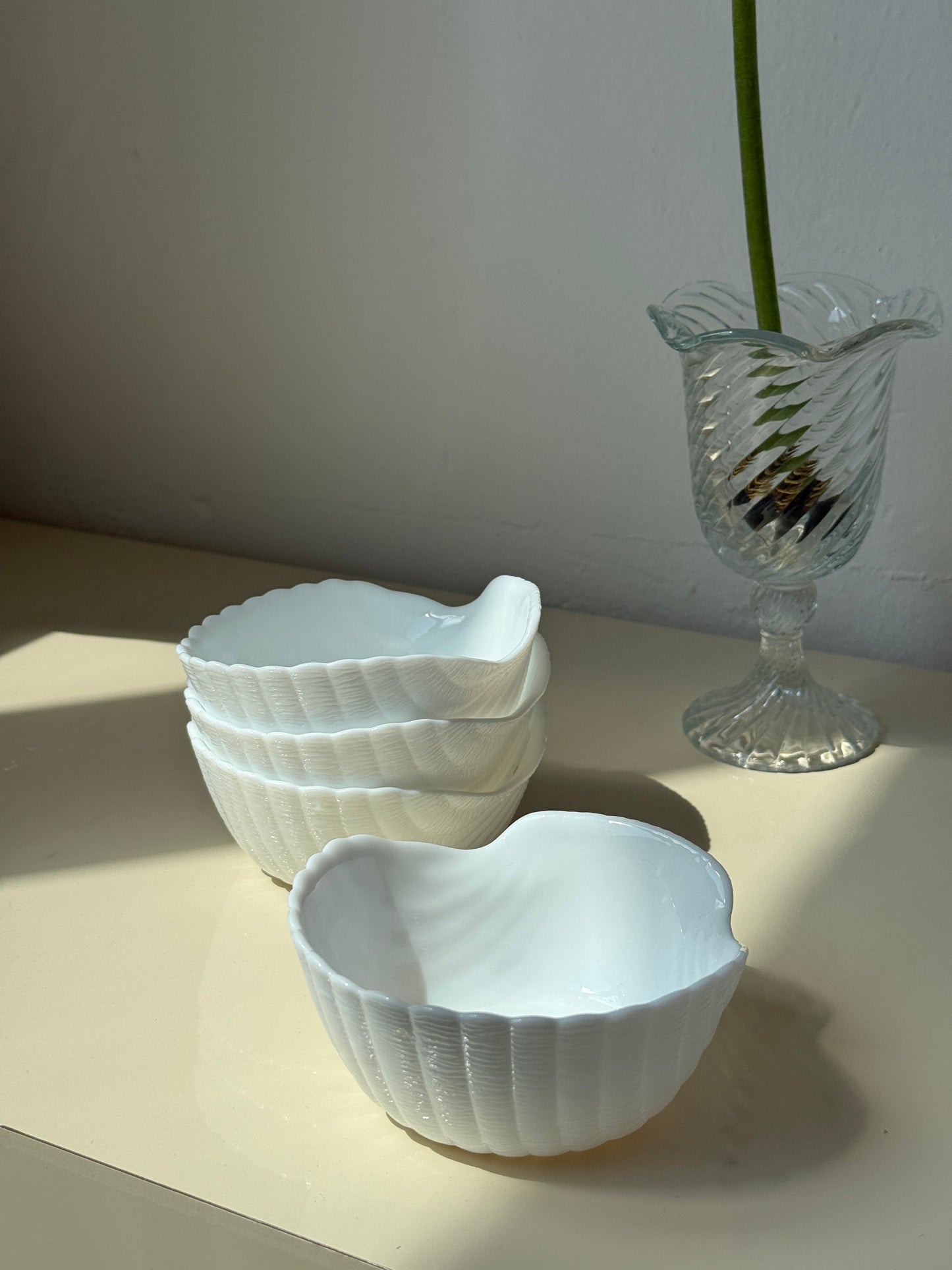 Muslingeformet skåle, 5 stk.