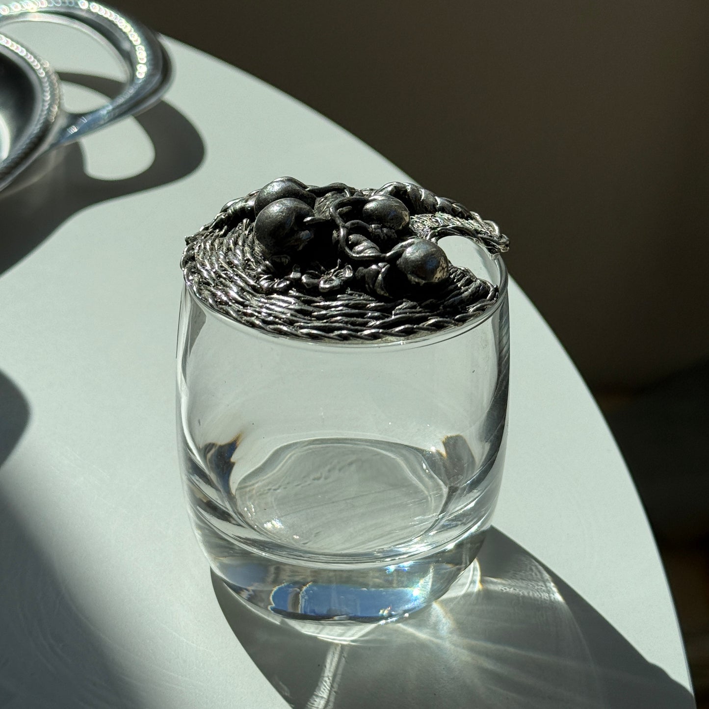 Vintage glaskrukke med låg