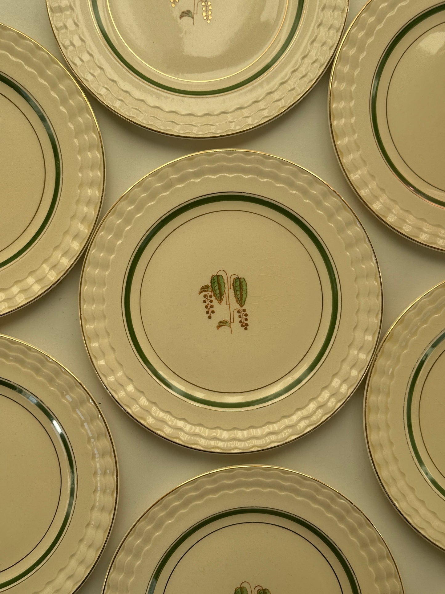 Håndmalede desserttallerkner, Adams Royal Ivory (sæt á 10 stk.)