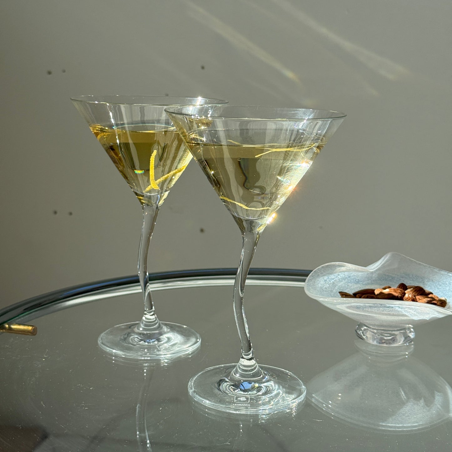 Martiniglas med snoet stilk