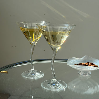 Martiniglas med snoet stilk