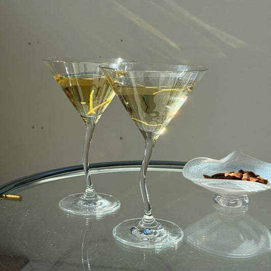 Martiniglas med snoet stilk