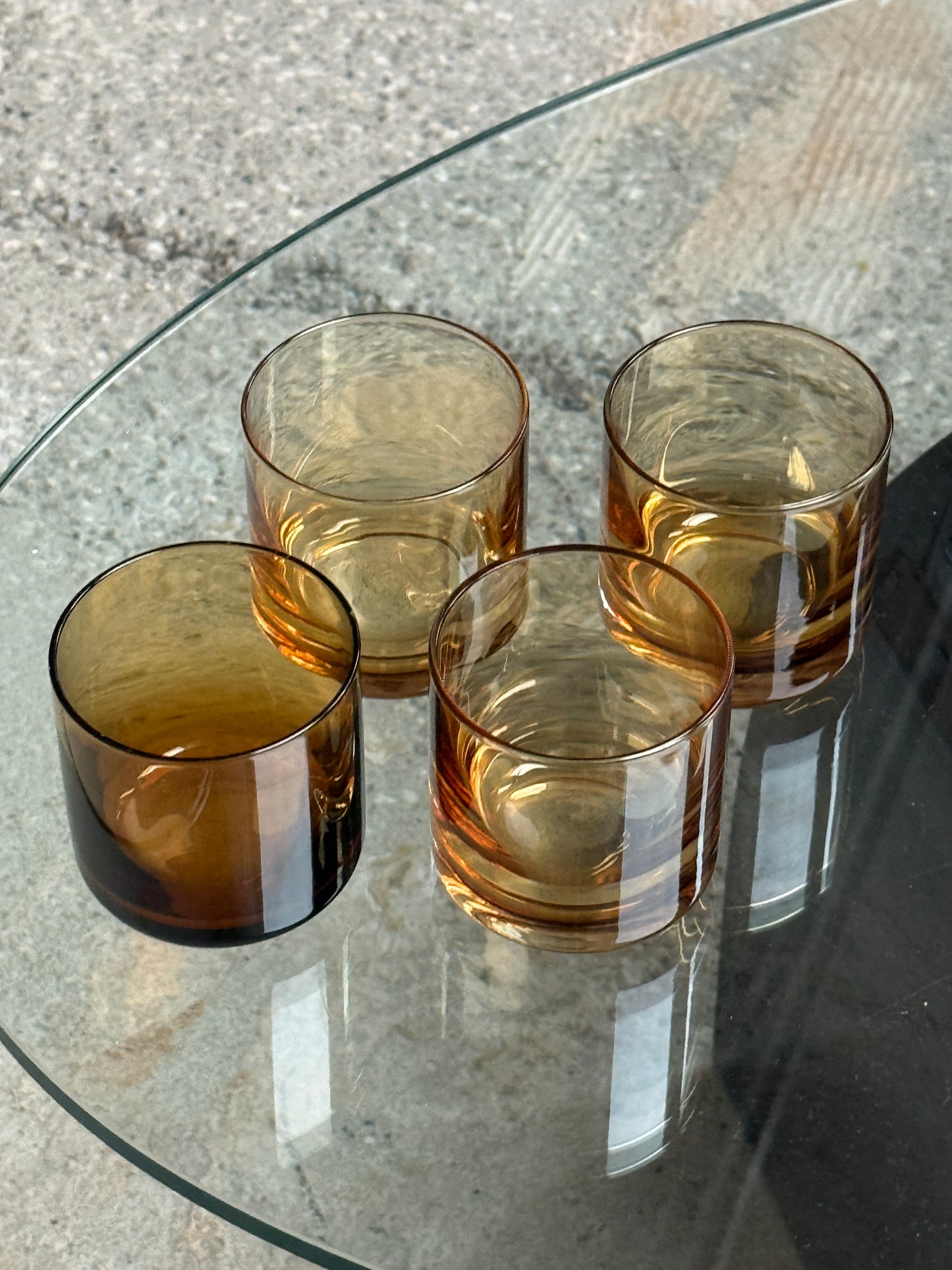 Amber whiskeyglas, 4 stk.
