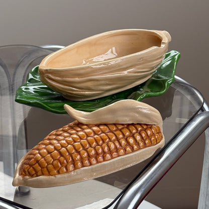 Majskrukke med fad, vintage keramik