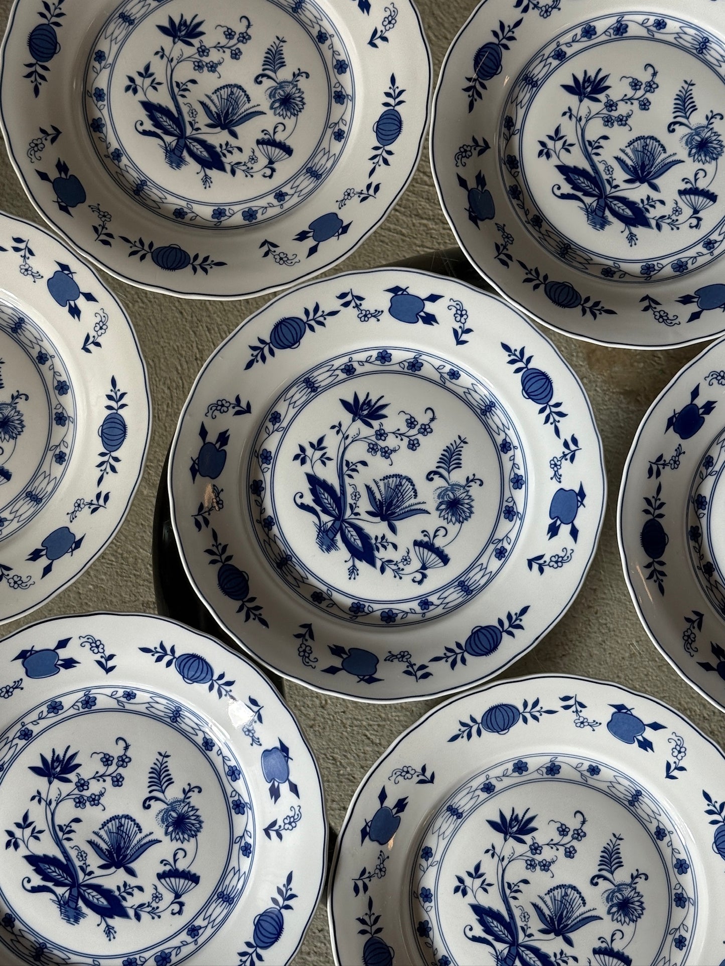 Blue onion, vintage tallerkner