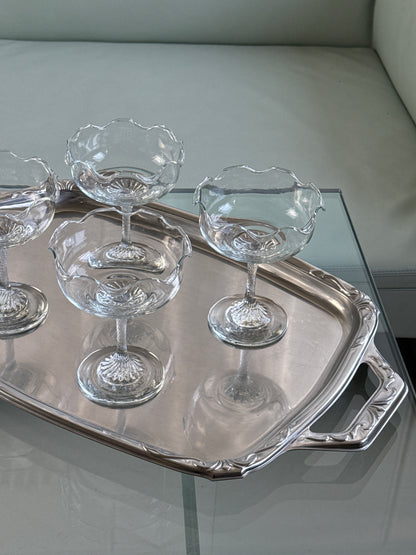 Mundblæste dessert-/cocktailglas i klart glas, sæt á 4 stk.