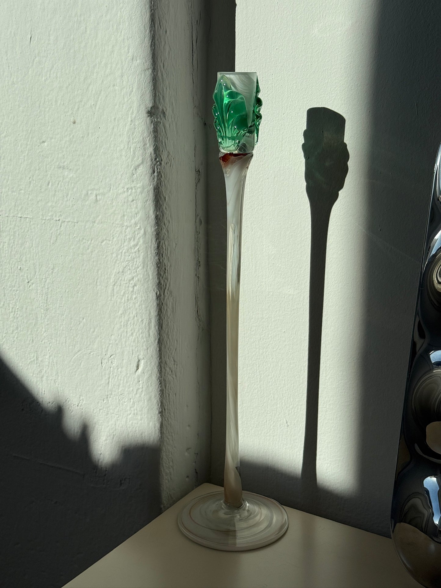 Mundblæst lysestage