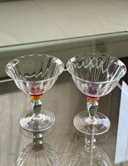 Mundblæst cocktailglas, 2 stk.